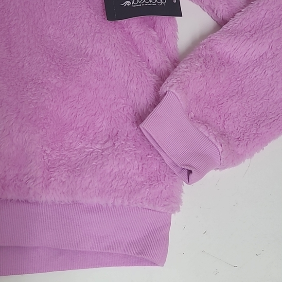 New! Ideology Big Girls Purple/Pink Sherpa Quarter-Zip Pullover XL (16) - Picture 3 of 8